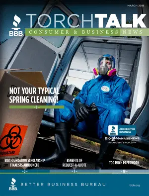 BBB Torch Talk Magazine with Bio NW on the cover